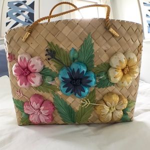Vintage Straw Tote